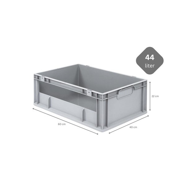 PROREGAL SparSet 5x Eurobox NextGen Insight HxBxT 22 x 40 x 60 cm 44 Liter Seite Offen Eurobehälter Transportbox