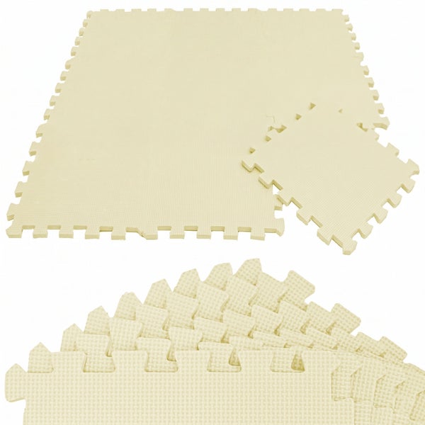 Ineinandergreifende Bodenmatten aus Schaumstoff mit Puzzlerand, Set aus quadratischen Fliesen.