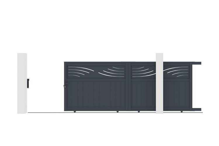 Schiebetor aus Aluminium 3,7m HALTI 370C140 Grau