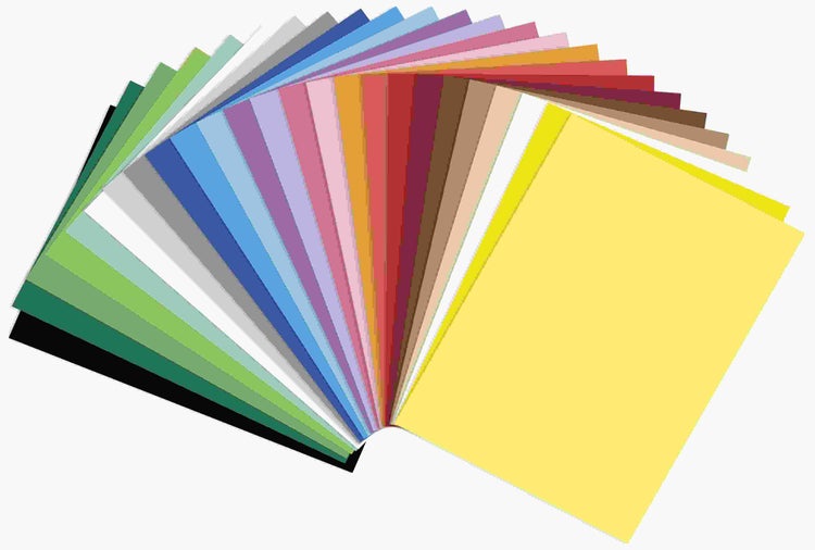 Folia  Tonpapier 130g/m², 35x50cm, 25 Bogen, farbig sortiert