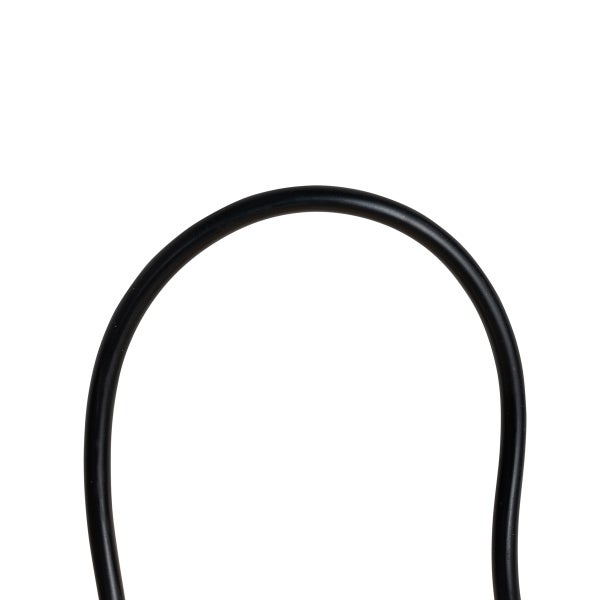 Schwarzes, gebogenes Elektrokabel.