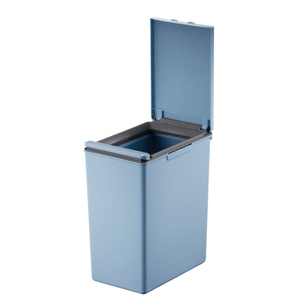 PROREGAL Moderner Quadratischer Abfalleimer Mit Touch Bar Deckel 20 Liter HxBxT 40 x 20,6 x 32,5 cm Blau