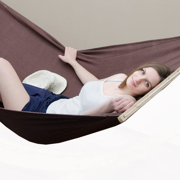 AMANKA Doppel Hängematte mit Gestell - 200x120 Garten Hängeliege - Outdoor Hängemattengestell Metall