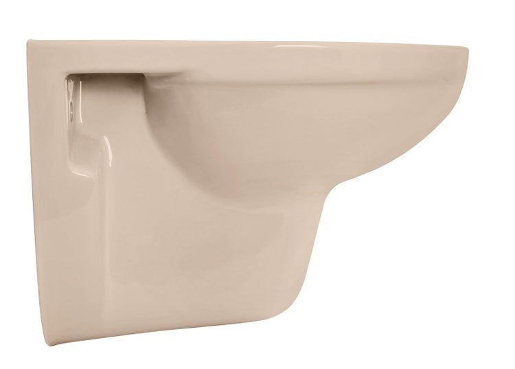 Calmwaters® Spülrandloses Hänge WC in Beige-Bahamabeige, Wand WC Abgang waagerecht, Tiefspül WC ohne Spülrand, Tiefspüler wandhängend, Wandtoilette aus Sanitärkeramik in Beige, 08AB6146