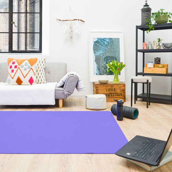 200x116 XXL Fitnessmatte - Rutschfest - 6mm Extra Breite Yogamatte Violett