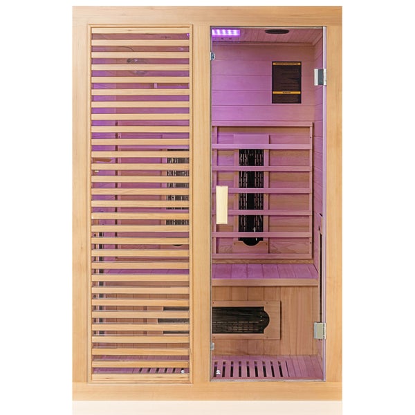 Dewello® Infrarotkabine Infrarotsauna HAMLIN 130cm x 105cm inkl. 5 Keramikstrahler, Karbon Karbonstrahler, Farblicht