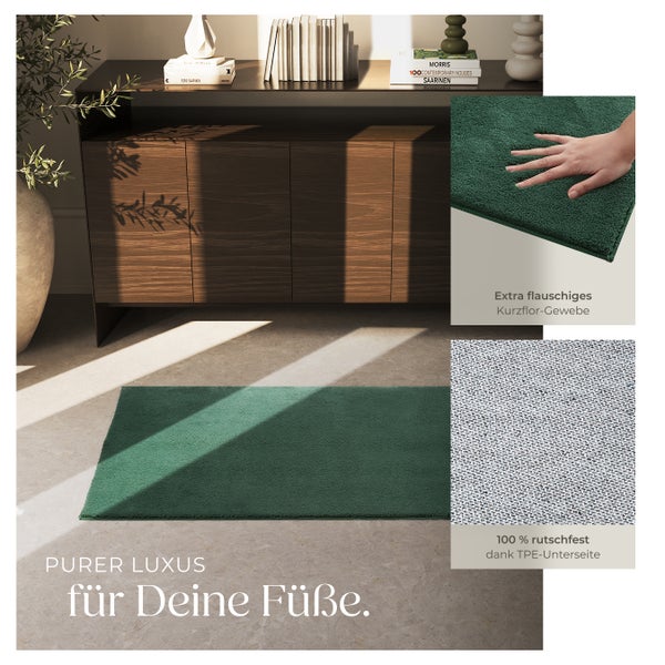 Kurzflorteppich tectake rutschfeste Unterseite verschiedene Größen und Farben 80 x 150 cm