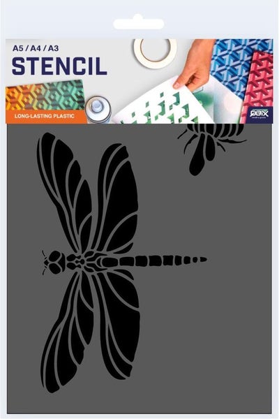 QBIX Libelle & Biene Schablone - A4 Größe - Kunststoff - Schablone