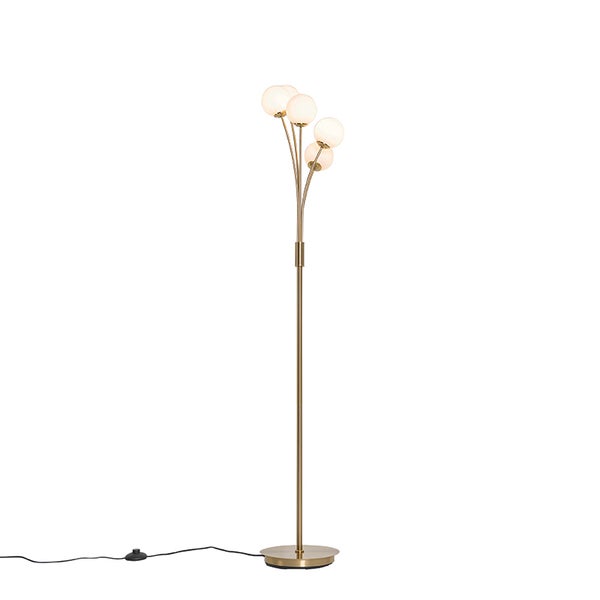 Stehlampe mit fünf Leuchten und rundem Fuß