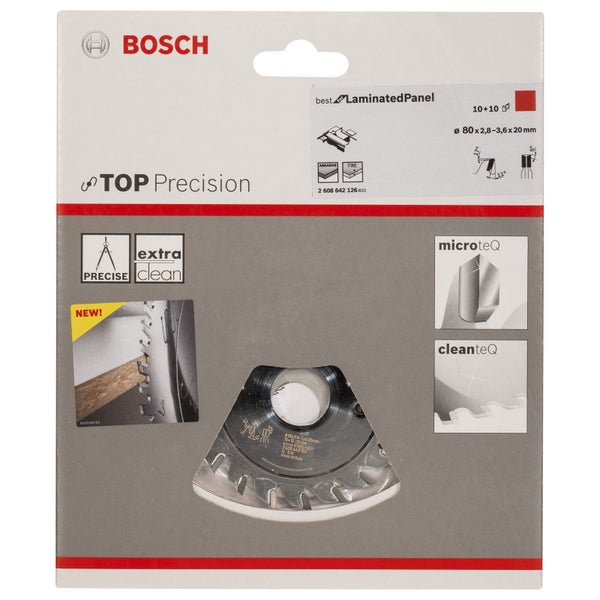 Bosch Vorritzblatt Top Precision Best for Laminated Panel, 80 x 20 x 2,8 - 3,6 mm -2608642126