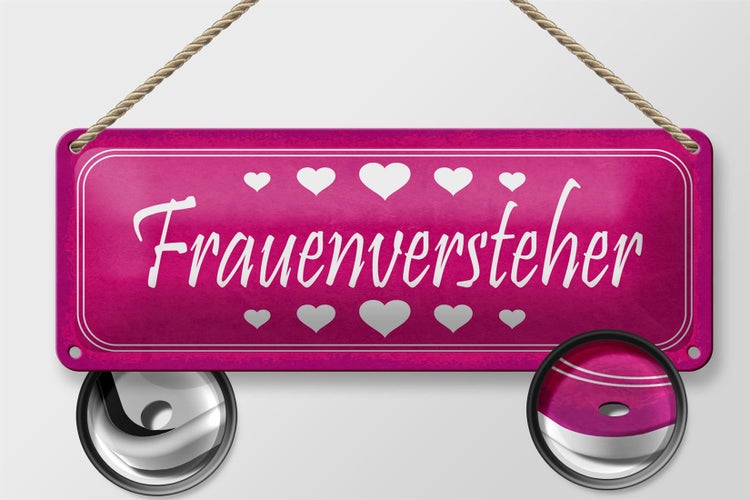 Blechschild Spruch 27x10cm Frauenversteher Herzen Dekoration