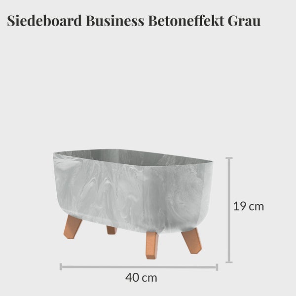 Sideboard Business Betonoptik Grau, 40 x 19 cm