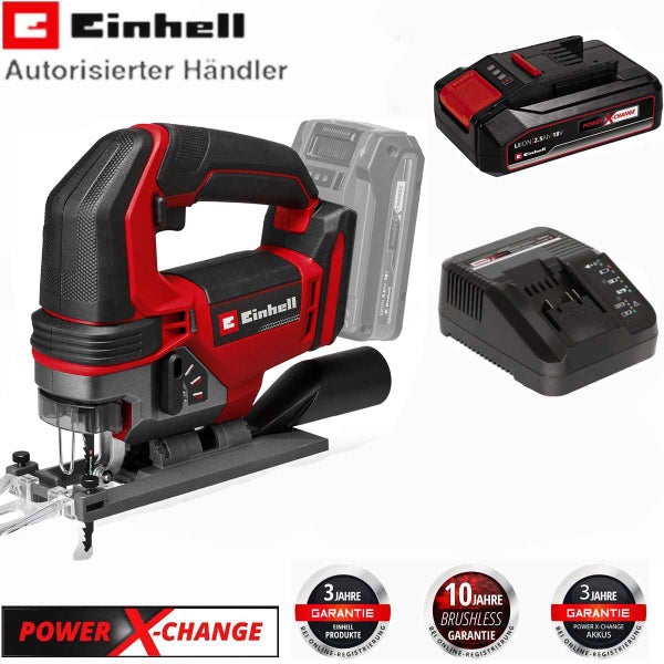 Einhell Akku Stichsäge mit Ladegerät und zwei Power X-Change Akkus