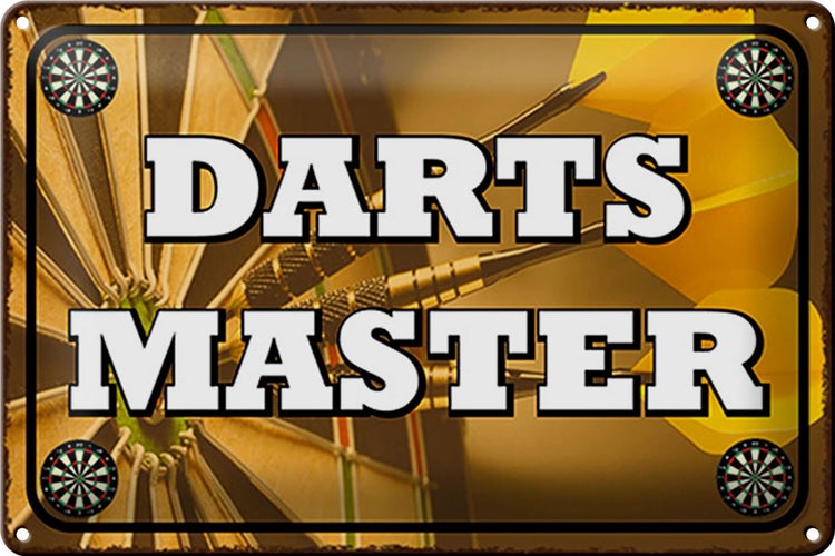 Blechschild Spruch 30x20cm Darts Master Schild deko