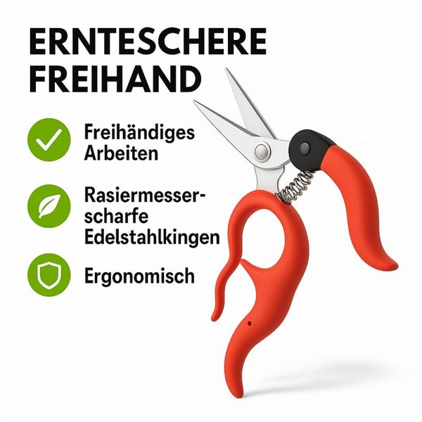 Freihand Ernteschere mit Edelstahklingen und ergonomischem Griff