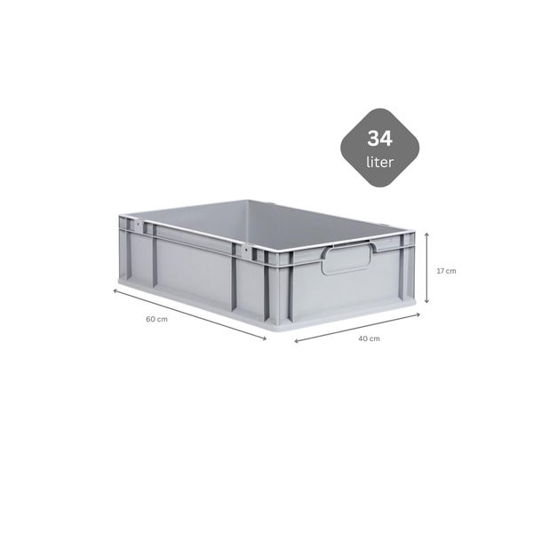 PROREGAL Spar Set 10x Eurobox Nextgen Economy Mit Auflagedeckel & 4x Schiebeschnappverschlüsse Schwarz Griffe Geschlossen HxBxT 17 x 40 x 60 cm