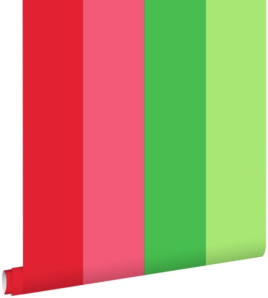 ESTAhome Tapete Streifen Rot und Rosa - 53 cm x 10,05 m - 116523