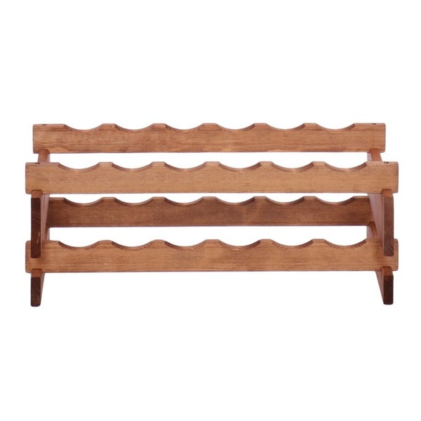 Weinregal VINOTECA FLEX PRO HxBxT 23x65x28cm 12 Flaschen auf 2 Ebenen Massives Kiefernholz Braun geölt