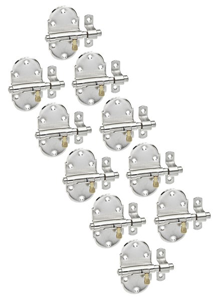 Set aus zehn Riegeln mit runder Platte aus Metall zur Sicherung von Türen und Toren