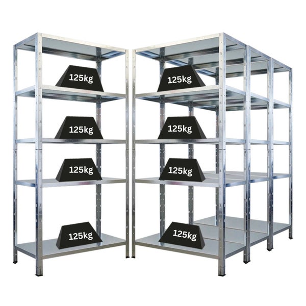 Metallregalsystem mit einer Traglast von 125 kg pro Boden