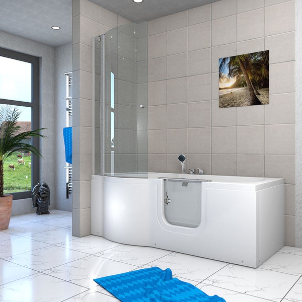 Seniorendusche und Sitzwanne mit Tür S12D-EH-R 85x170 cm