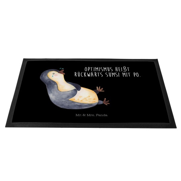 Mr. & Mrs. Panda 40 x 60 cm Fußmatte Pinguin Lachen - Schwarz