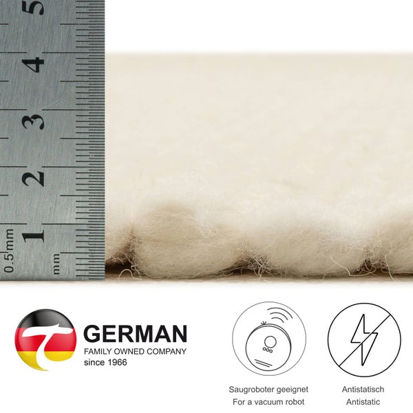 Handgewebter naturbelassener Wendeteppich Alm-Glück Weiß 70x240 cm