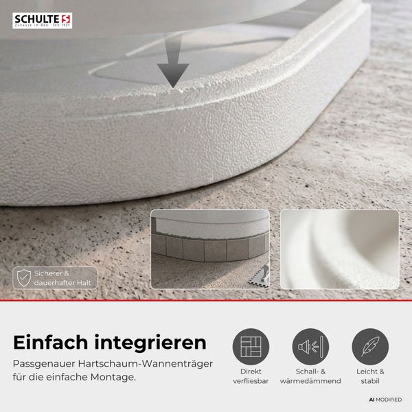 Schulte Wannenträger aus Hartschaum für Duschwannen mit Fliesen und Montageanleitung für eine einfache Installation.