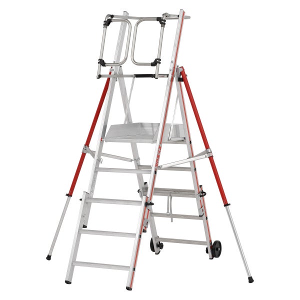 Gerüsttreppe mit Ablageschale und Sicherheitsbügel