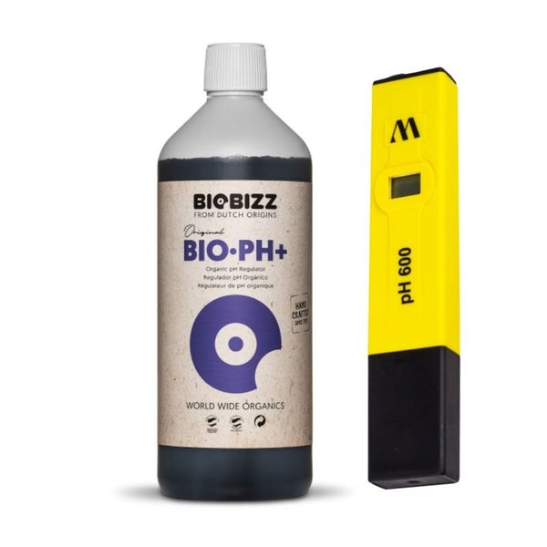 BioBizz pH+ PLUS 500 ml mit Digitalem pH-Messgerät – 100 % Bio pH-Heber für präzise Kontrolle, gesundes Wachstum & maximale Erträge