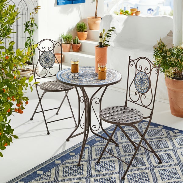FRANK FLECHTWAREN | Bistro-Set Mia Mare, 3tlg., Mehr Details finden Sie in den Produktinformationen., METALL
