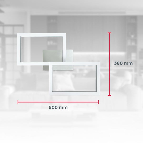 Deckenlampe 50x38 cm - 30W, 3300, LED, dimmbar, Fernbedienung, CCT, RGB, silberfarbig
