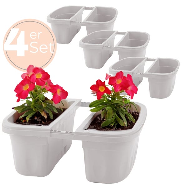 Vierer-Set Blumenkästen für den Garten