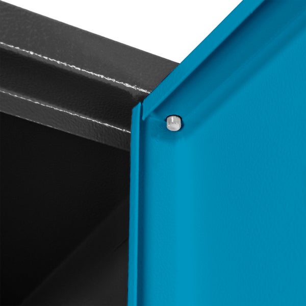 PROREGAL Garderobenschrank Ermine mit 3 Türen | HxBxT 178x89x50cm | Anthrazitgrau/Lichtblau | Spind, Aufbewahrungsspind, Arbeitsschrank