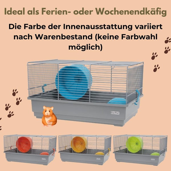 Hamsterkäfig mit Haus grau Nagerkäfig Mäusekäfig Zubehör Haus Hamster Nager Zwerghamster Käfig