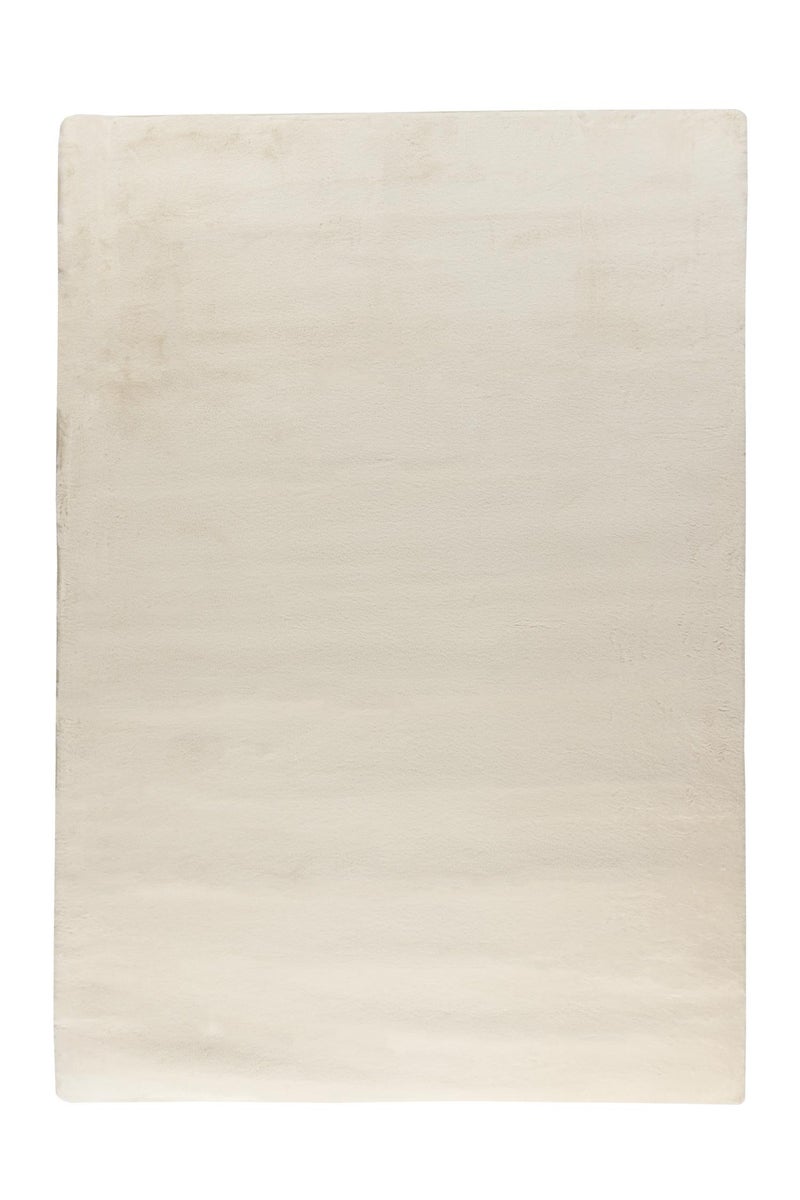 Kurzflor Teppich Plushique Silber-Beige Uni 160 x 230 cm
