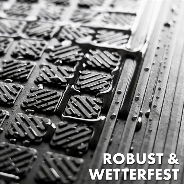 FLOORDIREKT Stufenmatte aus Gummi Diamond Wetterfest Rutschhemmend 30 x 90 cm 5er-Set