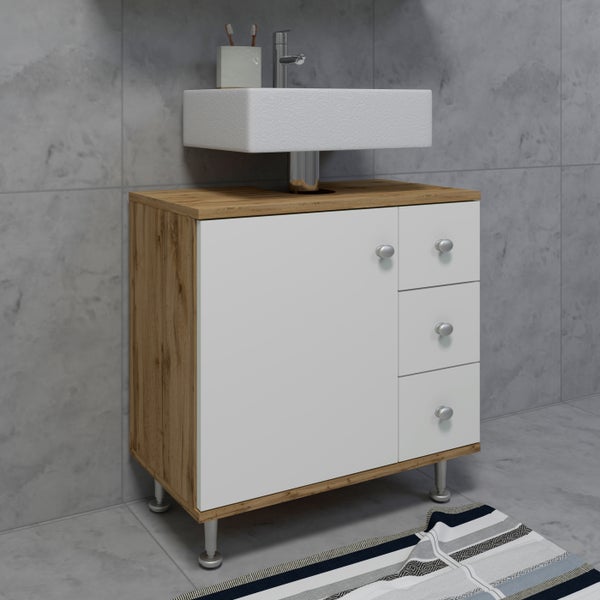 Holz Badmöbel Badunterschrank Schublade Nilosi M