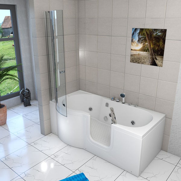 Seniorendusche und  Wanne mit Whirlpool S12D-EH-WP-R 85x170 cm