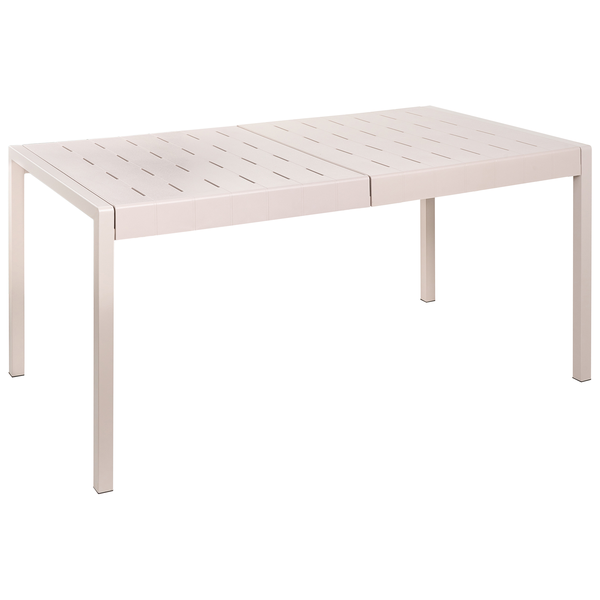Abbildung mit den Abmessungen eines Gartentisches: 154 cm Länge, 84 cm Breite und 77 cm Höhe.