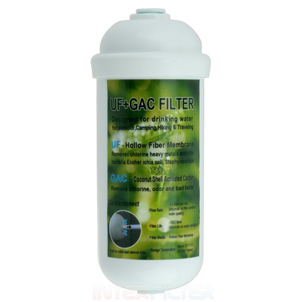 UF GAC Wasserfilterkartusche zur Trinkwasseraufbereitung fuer Camping und Outdoor Einsatz