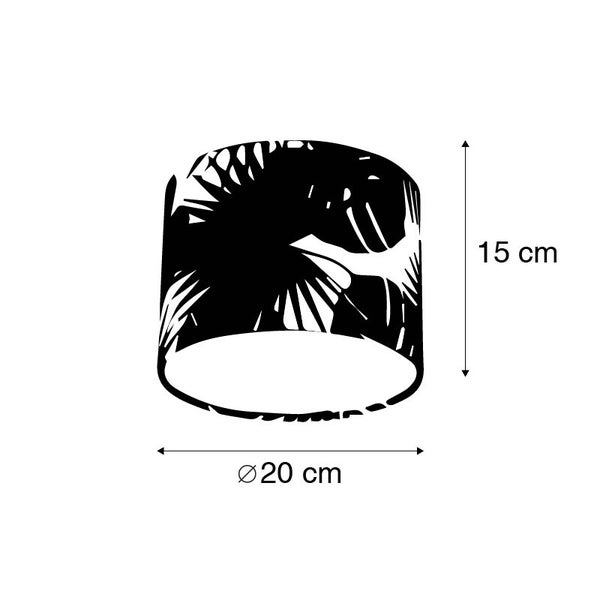 Baumwoll-Lampenschirm Blattdesign Rund 20/20/15 - Leaf