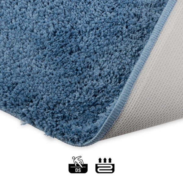 FLOORDIREKT Badematte Sky Soft - Reckteckig - Rutschhemmende Rückseite - Hellblau - 60 x 100 cm