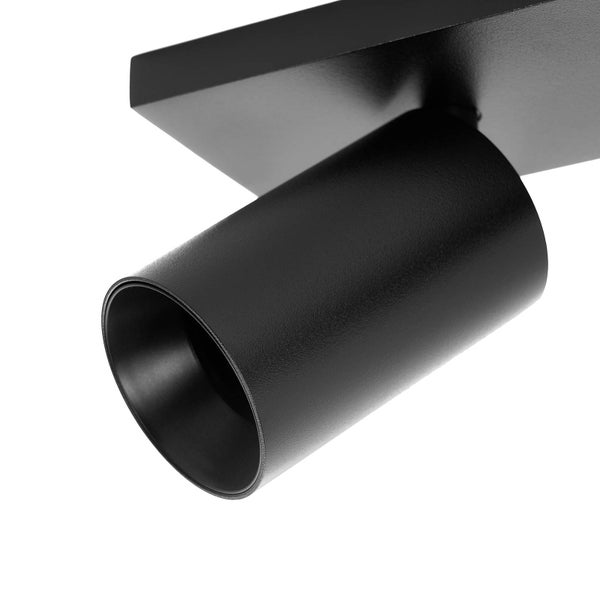 Schwarzer Deckenstrahler aus Metall