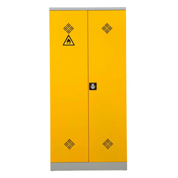 PROREGAL Gefahrstoffschrank Snake HxBxT 195 x 92 x 42 cm Grau-Rapsgel