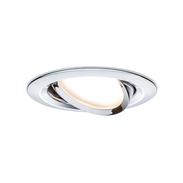 LED Einbauleuchte Nova Plus Coin Basisset schwenkbar rund 84mm 50° Coin 3x6W 3x470lm 230V dimmbar 2700K Chrom
