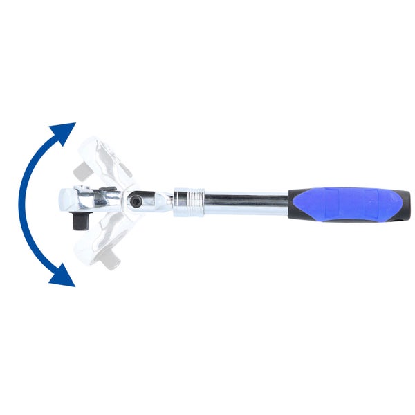 BRILLIANT TOOLS 1/2 Teleskop-Umschaltknarre mit flexibelem Kopf - BT022993