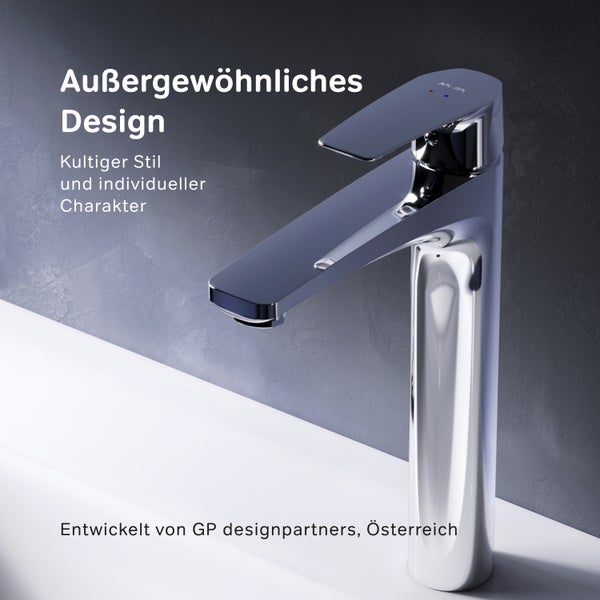 Moderne Einhebel Waschtischarmatur mit hohem Auslauf fuer das Badezimmer