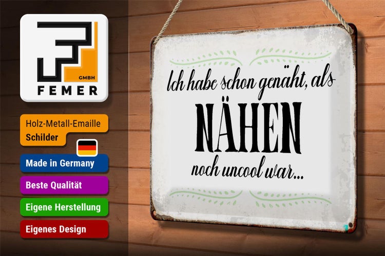 Bechschild Spruch 30x20cm habe schon genäht als Nähen noch