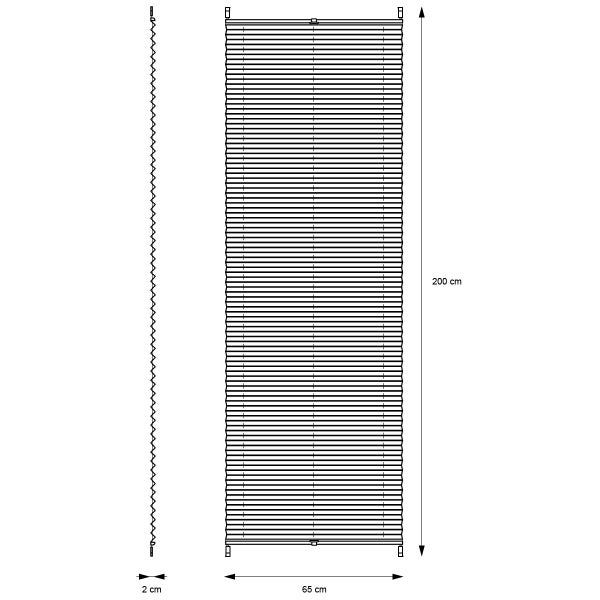 ECD Germany Plissee 65 x 200 cm - Creme - Klemmfix - EasyFix - ohne Bohren - Sonnen- und Sichtschutz - für Fenster und Tür - inkl. Befestigungsmaterial - Jalousie Faltrollo Fensterrollo Rollo